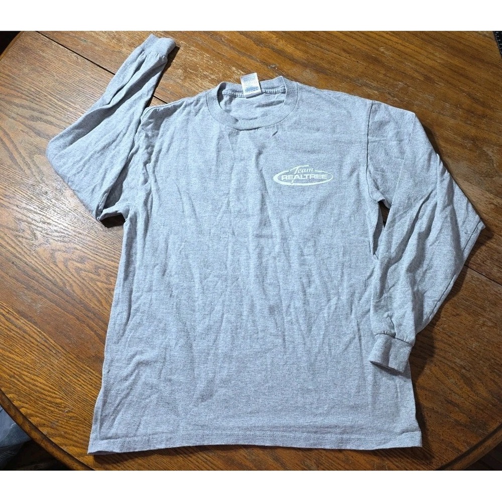 Realtree Men's Deer Hunting Graphic T Shirt Size Medium Gray Double Sided